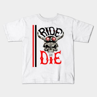 SKULL - RIDE OR DIE Kids T-Shirt